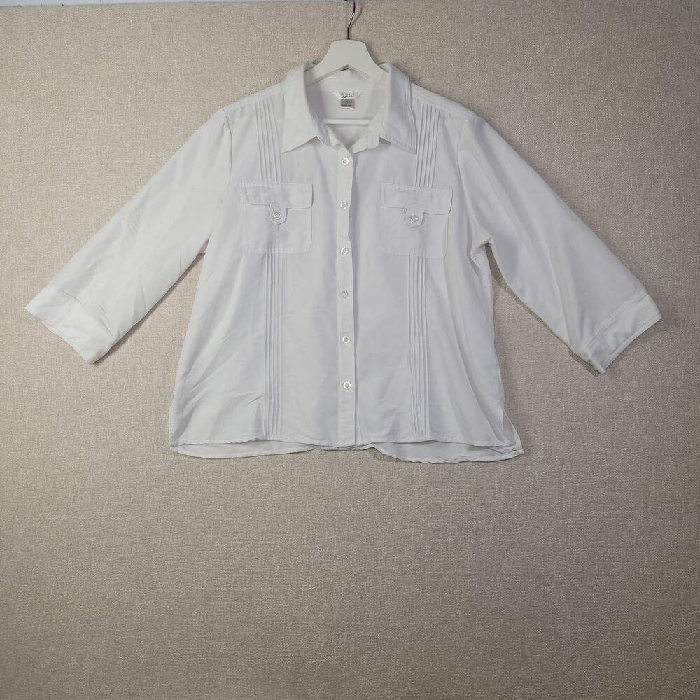 Chic Christopher & Banks White Button-Up Blouse - XL